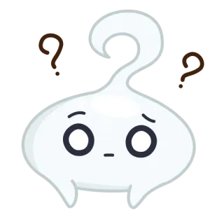 😮 问题, 困惑, 卡通, 贴纸, 情感, 表情 telegram sticker