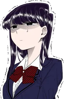 😷 Komi Shouko Komi Can't Communicate Anime, Cô gái, Buồn, Đồng phục học sinh, Khóc, Komi không thể giao tiếp telegram sticker