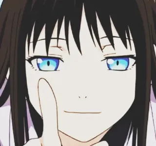 💈 anime, meisje, blauwe ogen, vinger whatsapp sticker
