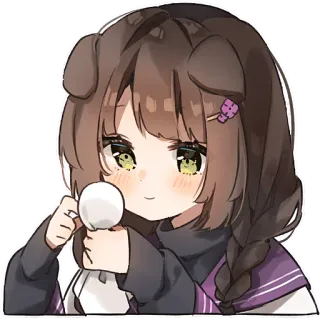 ✨ アニメ, 女の子, 茶髪, 可愛い, 犬耳 telegram sticker
