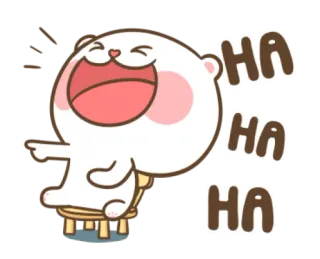 🤣 HAHAHA risa, gracioso, humor, alegre, feliz, dibujos animados, lindo, oso, broma telegram sticker