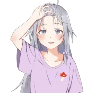 😅 anime, cartoon, girl, mushroom telegram sticker