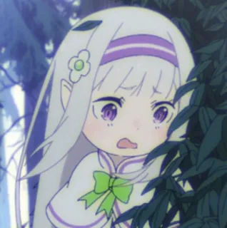 😨 Emilia Re:Zero Anime, Lindo, Chibi, Re:Zero, Emilia, Chica Anime telegram sticker