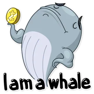 🤑 I am a whale wal, cartoon, krypto, kryptowährung, münze, finanzen, investieren telegram sticker