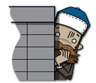😨 cartoon, man, character, illustration, beard, lurking telegram sticker