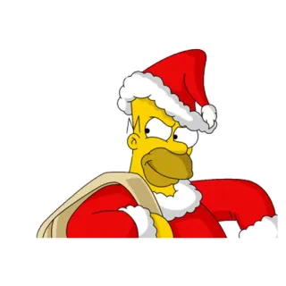 🎄 Homer Simpson The Simpsons Homer Simpson, Babbo Natale, Natale, Cartoni animati, Animazione, Vacanza telegram sticker