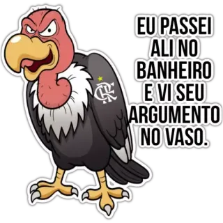 🦅 EU PASSEI ALI NO BANHEIRO E VI SEU ARGUMENTO NO VASO. vulture, bird, toilet, argument, bathroom telegram sticker