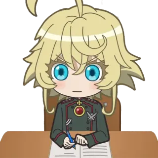 ✍️ Tanya Degurechaff Saga of Tanya the Evil Anime, Tanya Degurechaff, Militär, Offizier, Uniform, Chibi whatsapp sticker