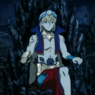 ✨ Gilgamesh Fate/Zero anime, king, archer, powerful, male, golden telegram sticker