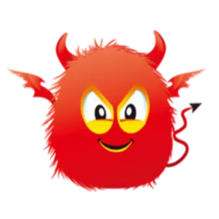 😈 дьявол, мультик, милый, монстр, красный, демон, персонаж whatsapp sticker