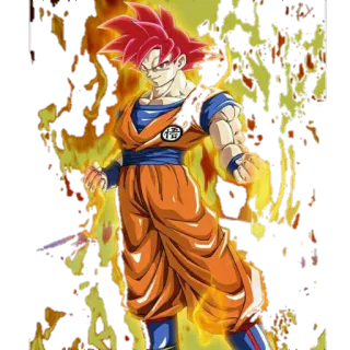 😇 Goku Dragon Ball anime, dragon ball, goku, super saiyan, red hair, fighting, saiyan telegram sticker
