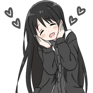 🥰 anime, ragazza, carina, kawaii, cuori telegram sticker