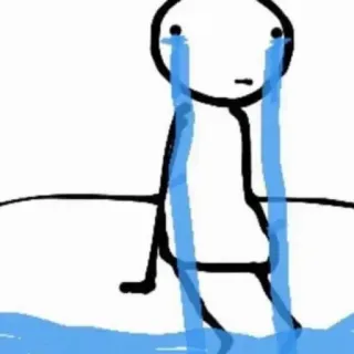 😭 stick figure crying, sad, tears, stick figure, depressed, emotional, doodle telegram sticker