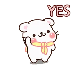 🫡 YES lindo, oso, sí, kawaii, afirmativo, sticker whatsapp sticker