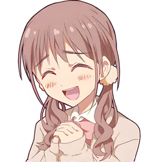 😆 อนิเมะ, ผู้หญิง, ยิ้ม, มีความสุข, การ์ตูน, ภาพประกอบ telegram sticker