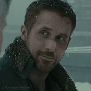 🆗 @freetopsticker man, snow, winter, Ryan Gosling, actor, person telegram sticker