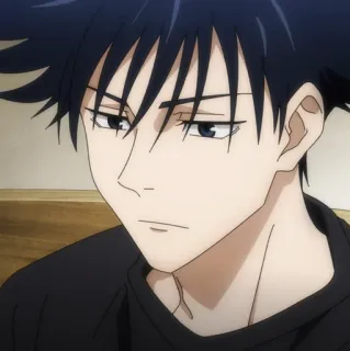 ♠️ Megumi Fushiguro Jujutsu Kaisen Anime, Manga, Junge, Schwarze Haare, Ernst telegram sticker