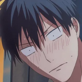 🎻 Anime, geschockt, besorgt, verwirrt, Schweiß, Gesichtsausdruck, Manga, Charakter whatsapp sticker