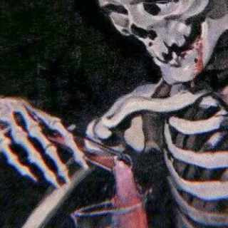 🦴 骸骨, 血, ホラー, マカブル, 飲酒, 死 telegram sticker