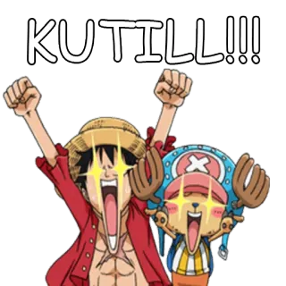 🍄 Monkey D. Luffy One Piece KUTILL!!! Anime, One Piece, Luffy, Animado, Celebrar telegram sticker
