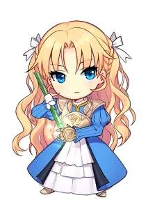 ⚡ Anime, Chibi, Manga, Mignon, Blonde, Fille, Illustration, Personnage whatsapp sticker