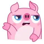🤦♂️ 豚, マンガ, 動物, ピンク, かわいい telegram sticker