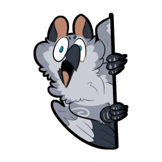 😨 coruja, pássaro, desenho animado, fofo, animal, ilustração telegram sticker
