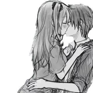 ❤ Anime, Bacio, Amore, Romance, Coppia, Manga telegram sticker