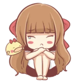 😢 Anime, Mädchen, Chibi, Süß, Traurig, Illustration, Kawaii telegram sticker