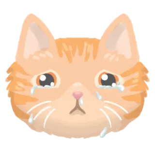 😭 gatto, gattino, piangere, triste, arancione, emotivo, lacrime telegram sticker