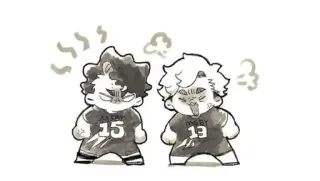 ☁️ MSBY 15 MSBY 13 anime, manga, sports, characters, angry, gray scale telegram sticker