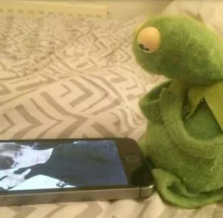 💜 Kermit Kermit la grenouille, marionnette, Muppet, mème, triste whatsapp sticker