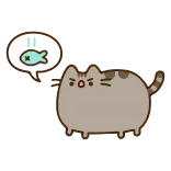 🐟 Pusheen pusheen, cat, fish, cartoon, sticker, angry telegram sticker