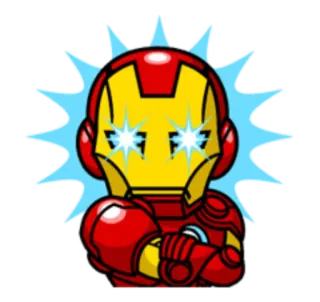 🙂 Iron Man super-héros, Marvel, Iron Man, dessin animé, BD whatsapp sticker