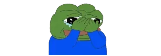 ☘ Pepe the Frog Meme, Pepe, Sapo, Triste, Chorando telegram sticker
