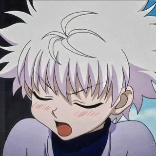 🌑 Killua Zoldyck Hunter x Hunter 애니메이션, 귀여운, 흰머리, 키르아, 헌터 telegram sticker