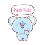 🖤 Koala No No koala, cute, animal, reject, cartoon whatsapp sticker