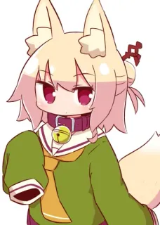 🦊 Anime, Mangá, Fofo, Orelhas de animais, Raposa, Kemonomimi telegram sticker