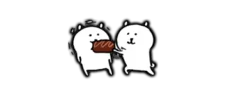👑 animals, bear, cute, kawaii, food, dessert, eating telegram sticker