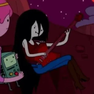 🖤 Marceline Adventure Time cartoon, vampire, guitar, animated, music, character whatsapp sticker