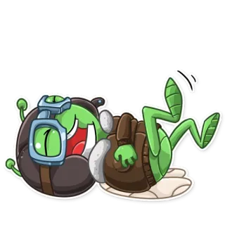 😂 inseto, aviador, desenho animado, engraçado, caprichoso, adesivo telegram sticker