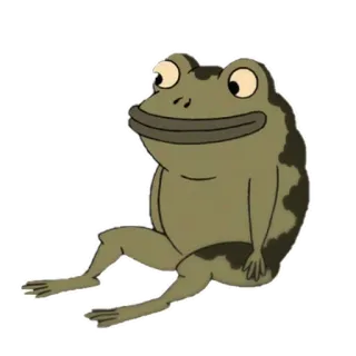 😊 rana, animal, anfibio, dibujo animado telegram sticker