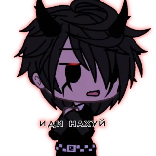 🖕 ИДИ НАХУЙ offensant, grossier, jurons, démon, anime, gacha telegram sticker