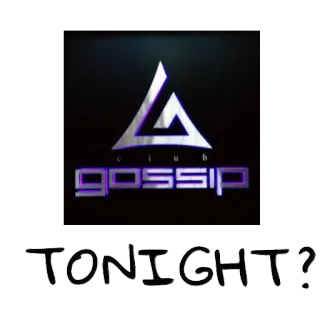 💕 TONIGHT? clube, fofoca, vida noturna, festa, evento whatsapp sticker