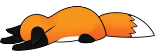 😵 zorro, animal, durmiendo, dibujos animados telegram sticker