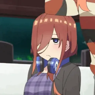 🐾 Miku Nakano The Quintessential Quintuplets Anime, Ragazza, Miku Nakano, Cuffie, Le 5 spose telegram sticker