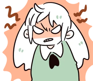 😡 en colère, irrité(e), animé, fille, frustré(e), expression telegram sticker