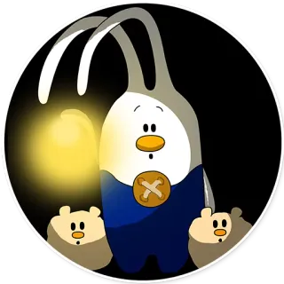 😳 cartoon, rabbit, light, cute, animals, bunny telegram sticker