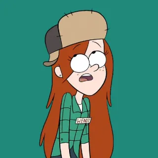 🙄 Wendy Corduroy Gravity Falls Wendy cartoon, wendy, gravity falls, character, ginger telegram sticker