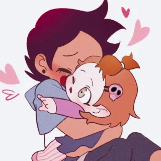 💷 abbraccio, amore, carino, cartoni animati, affetto, cuori, anime telegram sticker